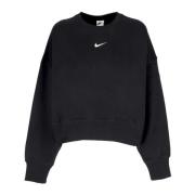 Nike Svart/Vit Oversized Crewneck Sweatshirt Black, Dam