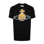 Vivienne Westwood Svart T-shirt med signatur Orb logo tryck Black, Her...