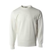 C.p. Company Herr Crew Neck Stretch Fleece Sweater White, Herr