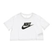 Nike Ikonisk Crop T-shirt Vit/Svart White, Dam