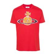 Vivienne Westwood Röda Bomull T-shirts och Polos med Signatur Orb Prin...
