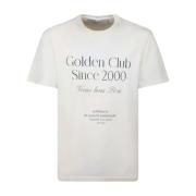 Golden Goose Sliten vit grafisk tryck T-shirt White, Herr