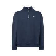 Nike Sweatshirt med Trattkrage i Enfärgad Blue, Herr