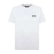Golden Goose Logo Star T-shirt i vitt och svart White, Dam
