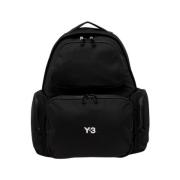 Y-3 Stilren och funktionell ryggsäck i enfärgat tyg Black, Unisex