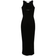 Blumarine Elegant Svart Midi Klänning Black, Dam