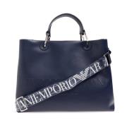 Emporio Armani Shopper väska med logotyp Blue, Dam