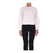 Pinko Stilfull Bomulls Sweatshirt för Kvinnor White, Dam