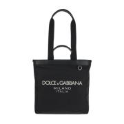 Dolce & Gabbana Nylon Shoppingväska Black, Herr
