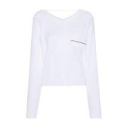Brunello Cucinelli Vita Sweatshirts för Kvinnor White, Dam