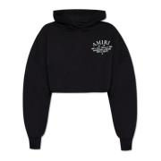 Amiri Cropped hoodie med logotyp Black, Dam