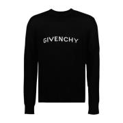 Givenchy Logo Broderad Tröja Black, Herr