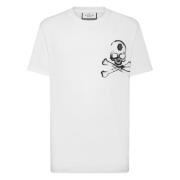 Philipp Plein Rundhalsad T-shirt White, Herr