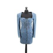 Balmain Pre-owned Pre-owned Bomull klnningar Blue, Dam