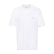 Brunello Cucinelli T-shirts och Polos - Girocollo M/L White, Herr