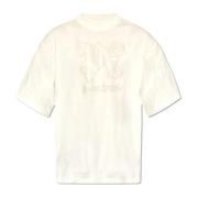 Palm Angels Oversize T-shirt Beige, Dam