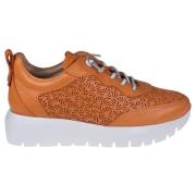 Wonders Orange Läder Urban Sneakers Orange, Dam