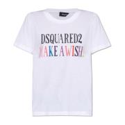 Dsquared2 Tryckt T-shirt White, Dam