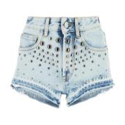 Alessandra Rich Denim Shorts - Stiliga och Bekväma Blue, Dam