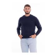 Tommy Hilfiger Herr Ull Crewneck Pullover Blue, Herr