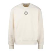 Moncler Cotton Maxi Sweatshirt med Logo Print Beige, Herr