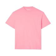 Sunnei Rosa bomull T-shirt med stryklogotyp Pink, Herr