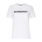 Burberry Vita T-shirts och Polos med 98% Bomull 2% Elastan White, Dam