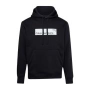 Calvin Klein Tryckt Logotyp Hoodie - Classic Kollektion Black, Herr