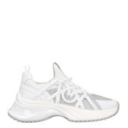 Pinko Neopren Slip-On Sneakers med Strassdetalj White, Dam