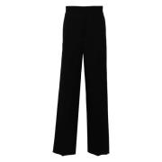 Jil Sander Svarta Ull Gabardine Byxor Black, Herr