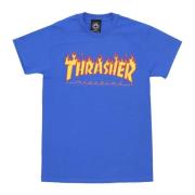 Thrasher Flame Tee - Royal Blue/Yellow Blue, Herr