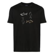 Paul & Shark Bomull T-shirt, 100% Bomull Black, Herr