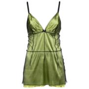 Dolce & Gabbana Pre-owned Pre-owned Silke toppar Green, Dam