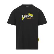 Barrow Svart bomullst-shirt med grafiskt tryck Black, Herr