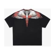 Marcelo Burlon Icon Wings T-shirt Svart Röd Black, Herr