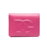 Dolce & Gabbana Fuchsia Rosa Läderplånbok med Präglat Logotyp Pink, Da...