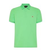 Peuterey Slim Fit Stretch Nylon Polo Green, Herr