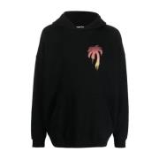 Palm Angels Svart Bomull Jersey Hoodie med I Love PA Print Black, Herr