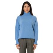 Vanisé Merinos och Cashmere Turtleneck Tröja Blue, Dam