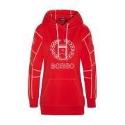 Borgo Vallelunga Röd Lång Hoodie Red, Dam