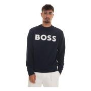 Boss Maxi Logo Crewneck Sweatshirt Blue, Herr