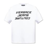Versace Jeans Couture Tryckt T-shirt White, Herr