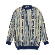 Barrow Stickad tröja med vävt mönster och jacquard-logotyper Blue, Uni...