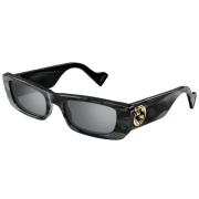 Gucci Smala rektangulära solglasögon med värdefullt pärlemorfinish Bla...