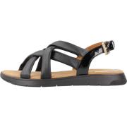 Geox Stiliga platta sandaler för kvinnor Black, Dam