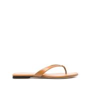 Tory Burch Klassisk Läder Flip Flop Brown, Dam