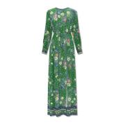 Diane Von Furstenberg Oretha mönstrad klänning Green, Dam