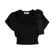 Msgm Svart Oversize Båge T-shirt Black, Dam