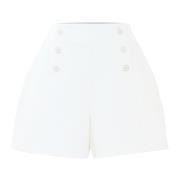 Kocca Trendiga Shorts med Dekorativa Knappar White, Dam