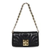 Givenchy Svart quiltad läderväska med G Cube-kedja Black, Dam
